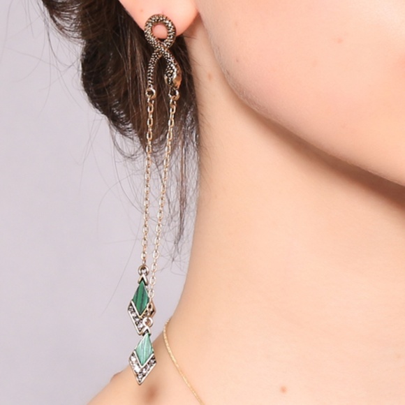 NEW Snake Double Drop Earrings - Picture 2 of 5